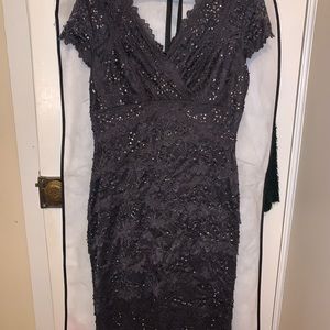 Le Chateau Chrome Grey Sequinned Dress